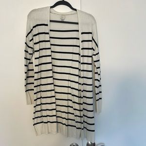 Black and white striped long sweater